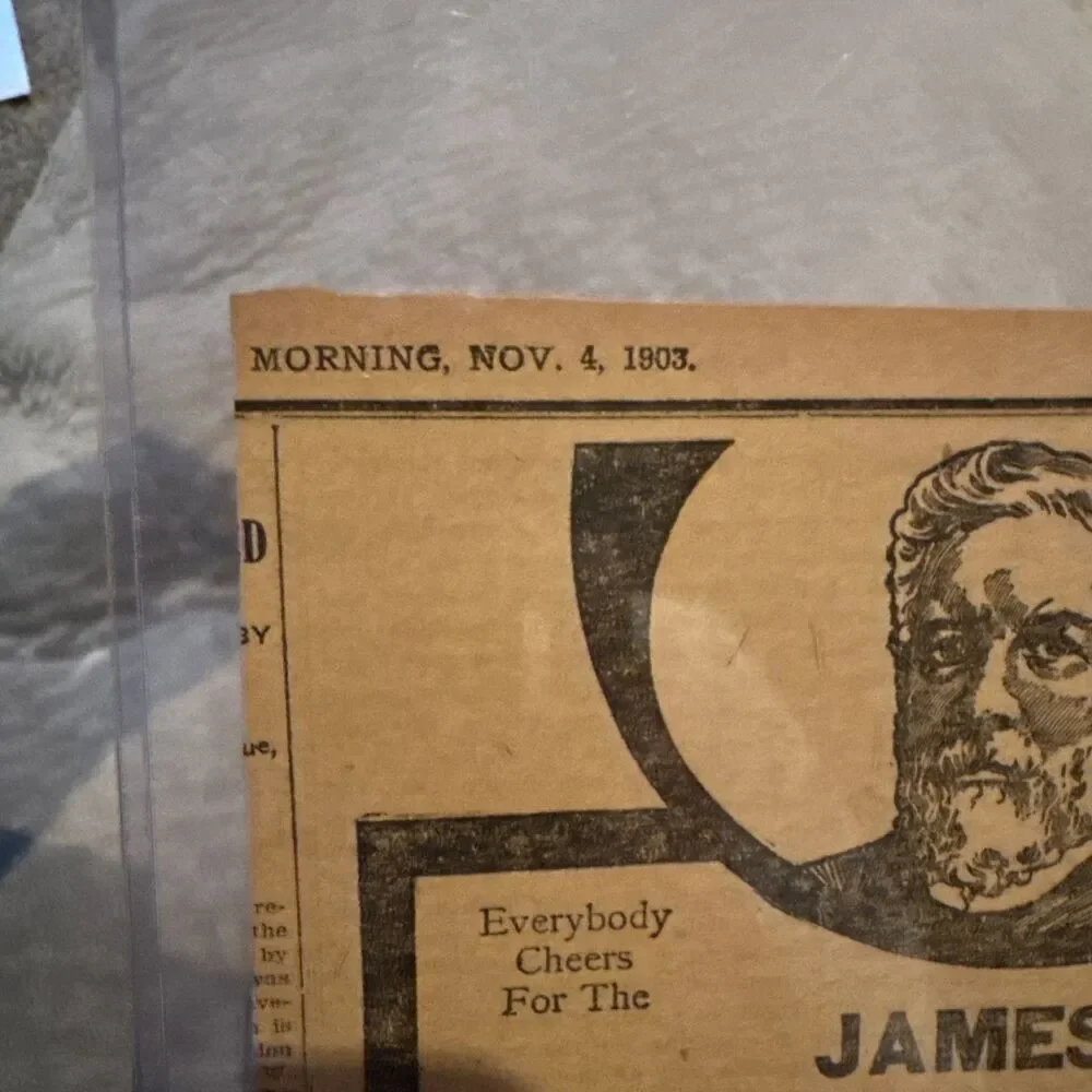 Antique 1903 James G Blaine 5¢ Cigar Tobacco Advertising Ephemera Newspaper Ad